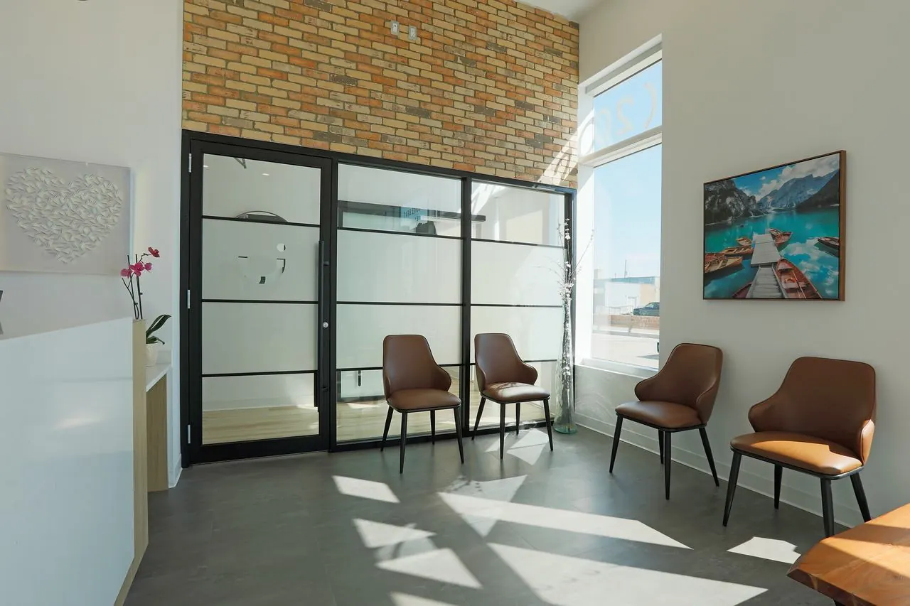 Sunlit waiting area at Radiant Dental in Winnipeg